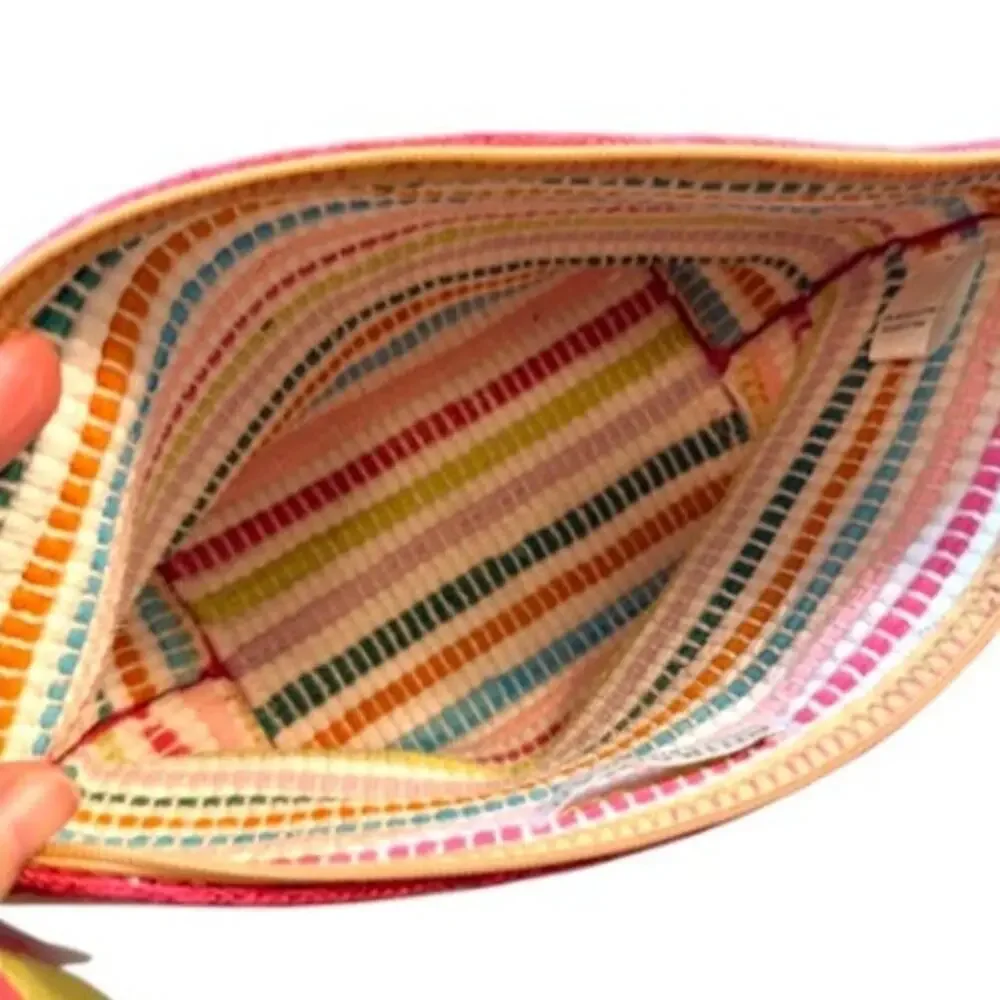 Shiraleah Chiara Multi Stripe Zip Pouch NWT Recycled Cotton Cosmetic Bag